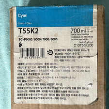 Epson T55K2 Cyan Ink 700mL Genuine OEM Sealed Exp 2026. Box shows shelf wear picture