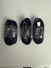 3x Micro USB 2.0 Cables Blue Type A - Micro-B 3FT- Brand New picture
