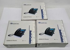 LOT OF 3 AudioCodes 420HD IP Phone - GGWV00563 voIP with accessories picture
