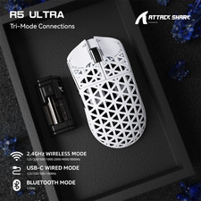 ATTACK SHARK R5Ultra 8K Carbon Fiber Wireless Gaming Mouse 42K DPI PAW3950MAX picture