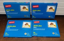 Lot Of 4- Staples Photo Plus gloss paper 4X6 60 sheet Packs New & Sealed picture