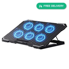 ICE COOREL Laptop Cooling Pad 6 Fans Adjustable Height USB Ports for 13-17 Inch picture