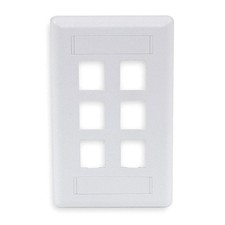 HUBBELL PREMISE WIRING IFP16OW Wall Plate,6 Port 5LV26 picture