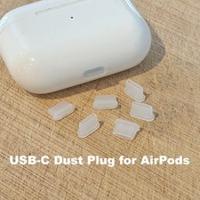 AirPods 4 USB C Dust Plug Charging Port Cap Set Protective Covers Clear Gels picture