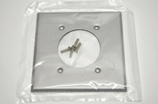 Lot of 2 Leviton 2-Gang Flush Mount Aluminum Dryer Range Receptacle Wall Plate picture