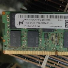 Micron 32GB (2X16GB) DDR4 2666MHz ECC SODIMM Server Memory MTA18ASF2G72HZ-2G6E1 picture