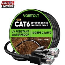 Durable Cat 6 Ethernet Cable 30ft - UV & Waterproof for Outdoor Installations picture
