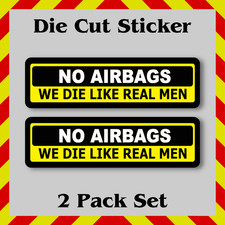 2-Pack Funny No Airbags Sticker -Waterproof Vinyl Printed Decal for Water Bottle picture