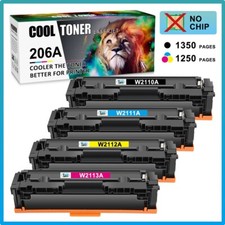 4x Toner for HP 206A W2110A Color Laserjet Pro MFP M283cdw M282 M255dw NO CHIP picture