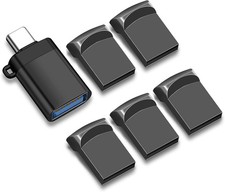 4GB 5-Pack USB 2.0 Small Flash Drives with A USB-C Adapter (Grey) picture