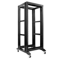 RAISING ELECTRONICS 24U 4 Post Open Frame Network Server Rack 19inch Black picture