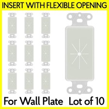 Wall Plate Insert with Flexible Opening Max 6 Cable for Decora Faceplate 10 Pack picture