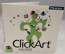 Vintage 1997 Broderbund ClickArt 40,000 Full Disc Set P/N:95289-01 picture
