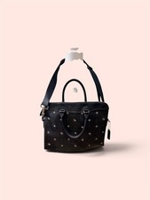 Coach Beckett Portfolio Black Leather Laptop Tote Bag with Shoulder Strap picture