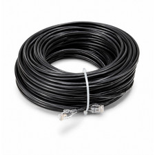 CAT6A Shielded Outdoor Direct Burial UV Patch Cable 10G SOLID COPPER Black 175FT picture