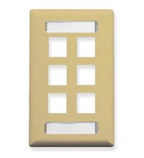 Icc IC107S06IV Faceplate, Id, 1-gang, 6-port, Ivory picture