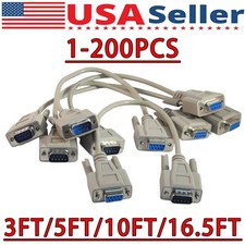 DB9 RS232 Male to Female Serial Port Extension Cable Cord3ft/5ft/10ft/16.4ft Lot picture