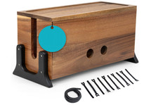 Caja organizadora de cables extragrande, caja de madera para ocultar cables y gu picture