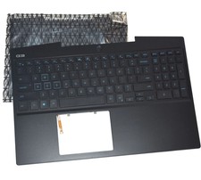 Dell G Series G3 15 3590 3500 Blue Backlit US Keyboard Palmrest Assembly 0JP6X picture