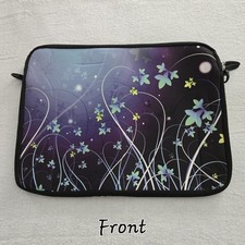 MEFFORT 15x11 Neoprene Laptop Sleeve Case Fits 15 inch Laptop Tablet Blue Floral picture