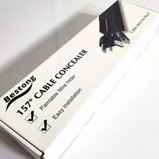 Bestong Cable Cover Paintable Easy Install 157 in x 1.5 in Black, 10 Pack picture