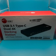 SIIG USB-C 4K Dual HDMI Docking Station USB 3.0 DP JU-DK0E11-S1 New Open Box picture