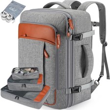 Lumesner 40L Expandable Carry On Travel Backpack with 4 20 inches, Grey picture