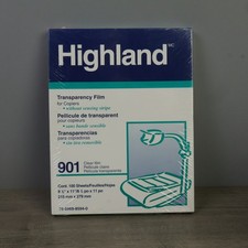 [NEW SEALED] 3M Highland Transparency Film 901 Clear Film 100 Sheets 8.5