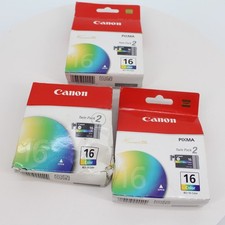 3x Genuine Canon PIXMA Twin Pack BCI-16 Color Ink 16 Color  -New Factory Sealed picture