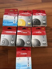 LOT OF 7 GENUINE CANON LUCIA PIXMA PGI-9 INK CARTRIDGES NEW SEALED picture
