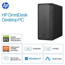 HP OmniDesk Gaming Desktop AMD Ryzen 7 8700G 16GB RAM 1TB SSD GeForce RTX 3050 picture