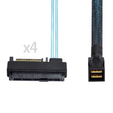 Cablecy Mini SAS SFF-8643 Host to 4 SAS 29Pin SFF-8482 Target Disk Raid Cable picture