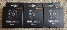 Pure Wings 2 Be Quiet 80mm. 3 Pack - Black - Low Noise PC Cooling Fan picture