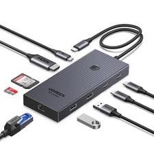 USB C Hub 9 in 1 Adapter: HDMI 4K@60Hz, Ethernet, SD/TF, USB A/C picture