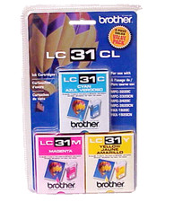 BROTHER LC 31 CL INK CARTRIDGES CYAN YELLOW MAGENTA PACK NEW IN THE PACKAGE picture