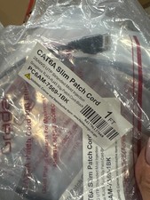 10 Pack CAT6A Slim Patch Cord 1FT 28AWG RJ45 Ethernet Cable Black NEW picture
