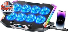 Enfriador Portátiles Para Juegos 8 Ventiladores Silenciosos Y Luces LED NEW US picture