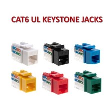 CAT6 UL Keystone Jack 8P8C 45 Degree 110 Punchdown RJ45 Ethernet Plug Pack LOT picture