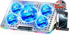 Enfriador Portátiles Para Juegos 5 Ventiladores Silenciosos Y Luces LED NEW US picture