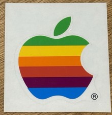 Vintage OEM Apple Sticker - Classic Rainbow Sticker picture