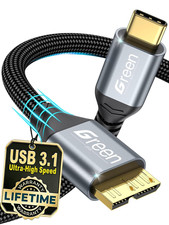 ® 10 Gbps Micro B to USB C Hard Drive Cable, 10FT Gold-Plated Heavy Duty Externa picture