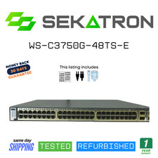 🔀 Cisco Catalyst WS-C3750G-48TS-E 48-Port Gigabit Switch ⚡Fast Ship picture