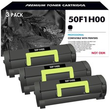 3pk Compatible High Yield Black Toner Printer Cartridge for Lexmark 501H 50F1H00 picture