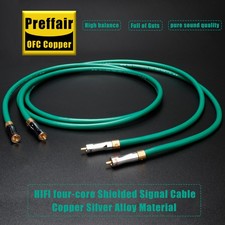 Preffair Silver Plated OFC HIFI Audio RCA Cable Signal Interconnect Wire  picture