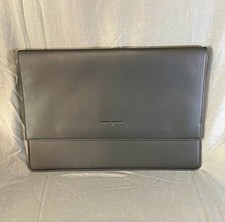 Von Holzhausen Black 16x11 MacBook Portfolio Laptop Sleeve Case Vegan Leather picture