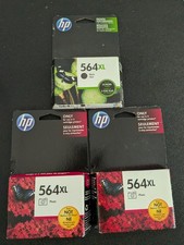 SEALED GENUINE OEM HP 564XL Black and Photo Printer Ink Cartridges Lot of 3 2018 picture