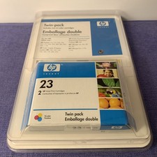 HP 23 Genuine Inkjet 2 Cartridge Tri Color Ink Twin Pack Sealed *Expired***2006 picture