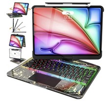 Intermerge Transparent Case with Keyboard for iPad Air 13