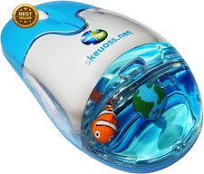 Frutiger Aero Aqua Mouse - Clear Blue USB-C Rechargeable Wireless & Bluetooth Op picture