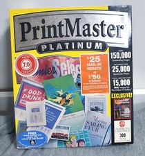 Vintage PC software - big box PrintMaster Platinum 7.0 - clipart graphic design picture